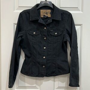 Façonnable Black Cotton Moto Jacket XS EUC